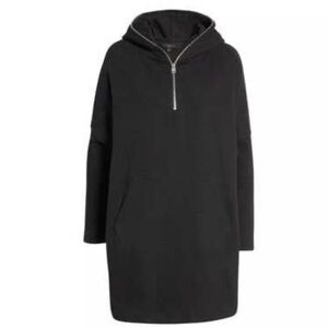 AllSaints Black Oversized Hoodie Dress